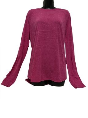 tek gear XL Hot Pink Long-Sleeve Crewneck Top